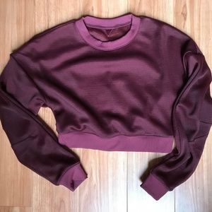 Row LS Top in Black Cherry (XS) - ALO Yoga